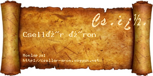 Csellár Áron névjegykártya